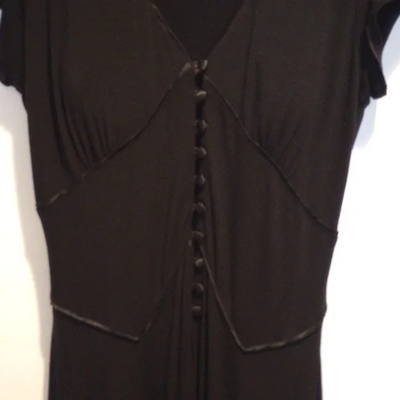 Bloomingdale's Black Button Front Maxi Dress - Picture 6 of 8